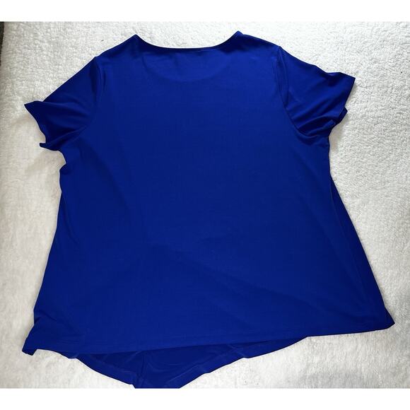 International Concepts INC Short Sleeve Women’s Plus 1X Dress Top Royal Blue - Picture 5 of 5